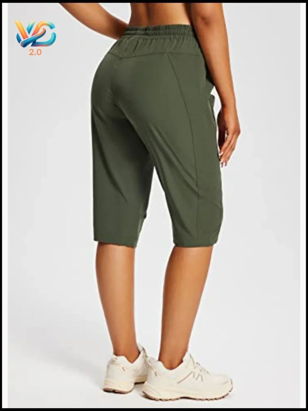 Womens Hiking Shorts Bermuda Long With Zipper Pockets Quick Dry Lightweight